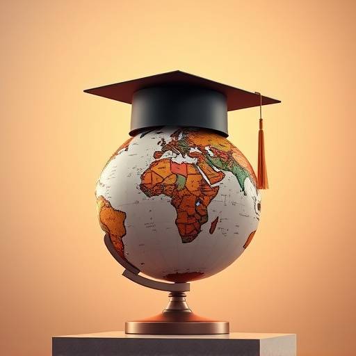 A globe and graduation cap, symbolizing global education.