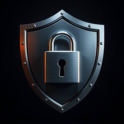 Shield with a lock, representing privacy protection